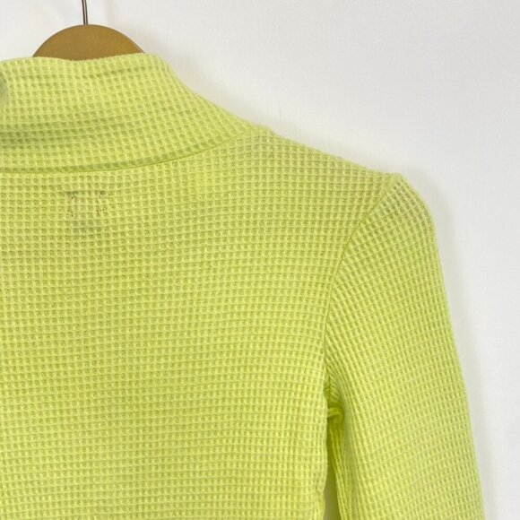 BDG Neon Waffle Knit Quarter Zip Crop Top - Picture 9 of 10